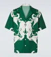 VALENTINO PRINTED COTTON POPLIN BOWLING SHIRT