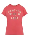 Valentino Panther Lady Graphic Print Crew Neck T-shirt In Red