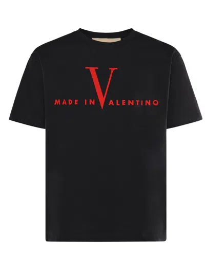 Valentino Crew Neck Short Sleeve T-shirt Design In Black