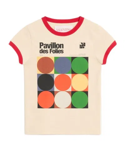 Valentino Printed Cotton T-shirt In Nude