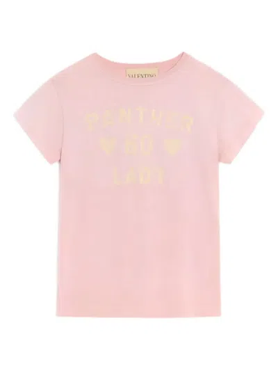 Valentino Garavani Printed Cotton T-shirt Clothing In Pink
