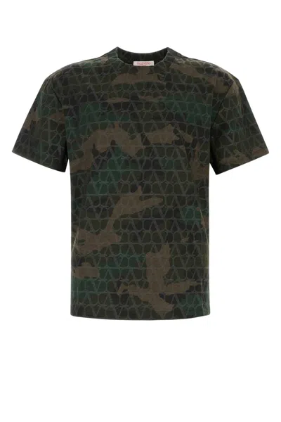 Valentino Toile Iconographe Camouflage-print T-shirt In Green