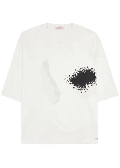 Valentino Printed Cotton T-shirt In White