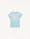 Valentino Printed Cotton T-shirt Woman Azure S In Blue