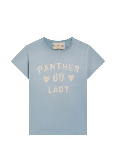 Valentino Garavani Round Neck Short-sleeve Tee With Printed Front Panel In Red