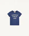 Valentino Printed Cotton T-shirt Woman Blue/birch Xs