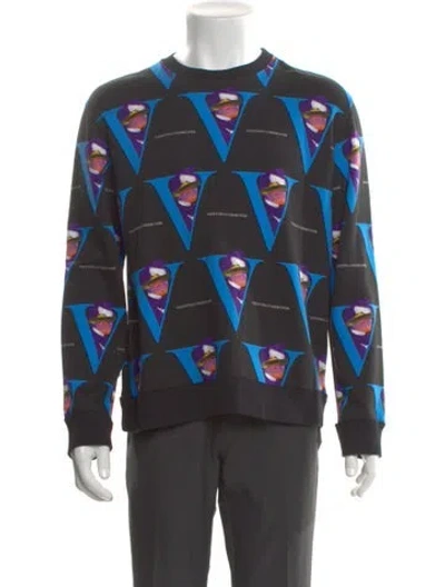 Pre-owned Valentino Printed Crew Neck Sweatshirt In Multi