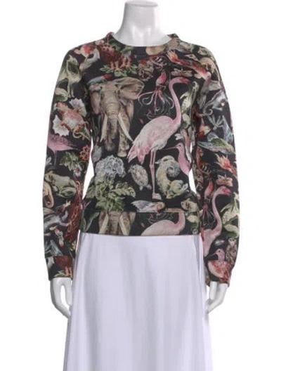 Pre-owned Valentino Printed Crew Neck Sweatshirt In Multi