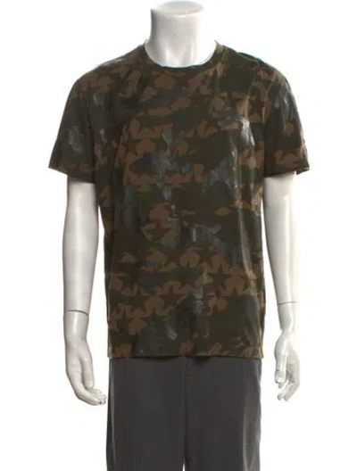 Pre-owned Valentino Printed Crew Neck T-shirt In Brown