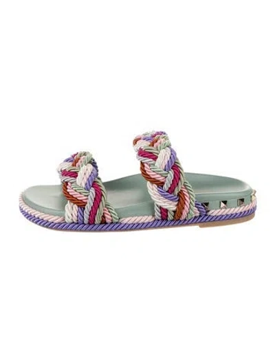 Pre-owned Valentino Garavani Printed Espadrilles W/ Tags In Green