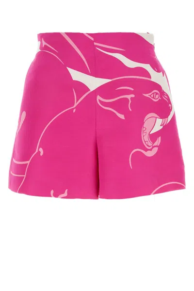 Valentino Printed Faille Shorts In Milpinpp