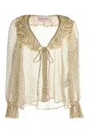 Valentino Polka Dot Printed Ruffled Top