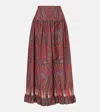 Valentino Printed High-rise Cotton Maxi Skirt In Multi