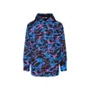 Valentino Printed Hooded Jacket In Blue