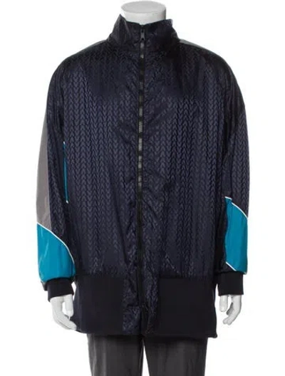 Pre-owned Valentino Printed Jacket In Blue
