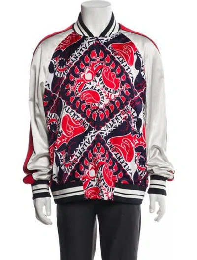 Pre-owned Valentino Printed Jacket In Red