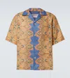 Valentino Imaginary Journey Linen Shirt In Multi