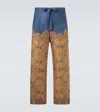 Valentino Printed Linen Pant In Blau