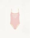 Valentino Printed Lycra One-piece Swimsuit Woman Pink S In Multi