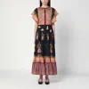 Valentino Ruched Tiered Paisley-print Cotton-muslin Midi Dress In Multicolor