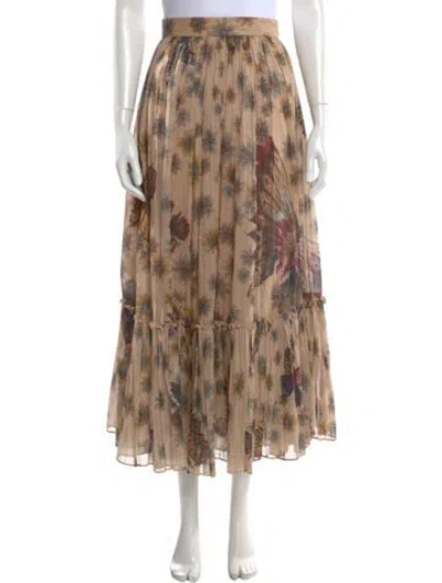 Pre-owned Valentino Printed Midi Length Skirt In Neutral