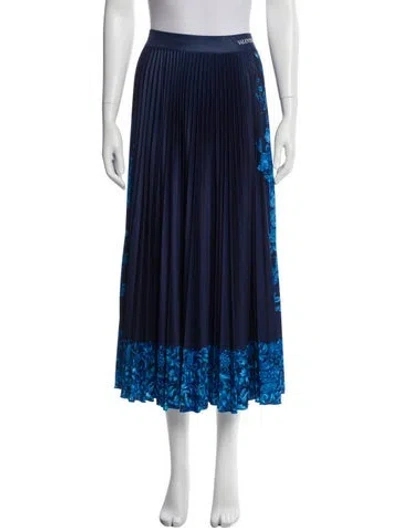 Pre-owned Valentino Printed Midi Length Skirt W/ Tags In Blue