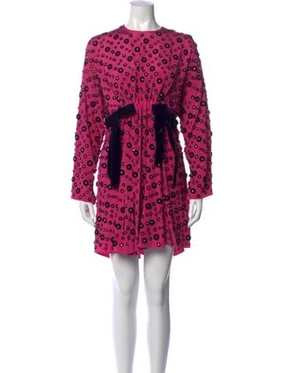 Pre-owned Valentino Printed Mini Dress In Pink