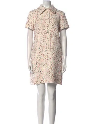 Pre-owned Valentino Printed Mini Dress In White