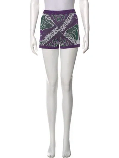 Pre-owned Valentino Printed Mini Shorts In Black
