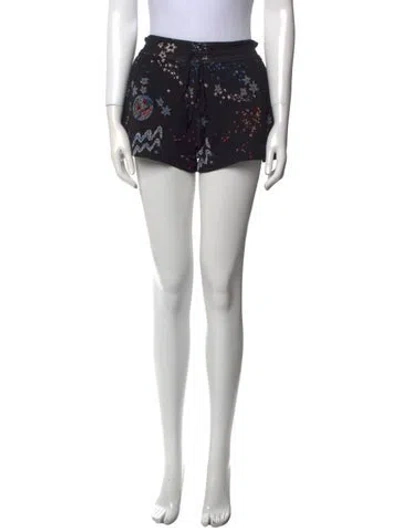 Pre-owned Valentino Printed Mini Shorts In Green