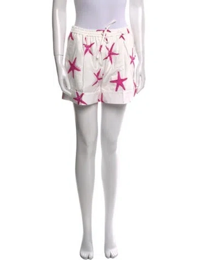 Pre-owned Valentino Printed Mini Shorts In Pink