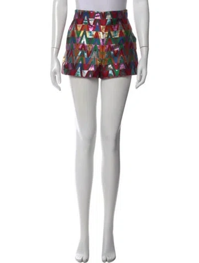 Pre-owned Valentino Printed Mini Shorts In Pink