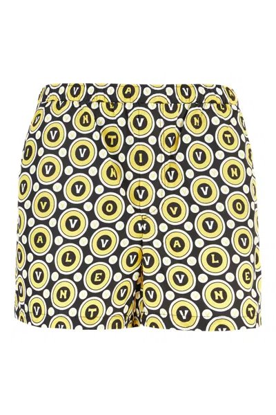 Valentino All-over Print Nylon Swim Shorts In Multi