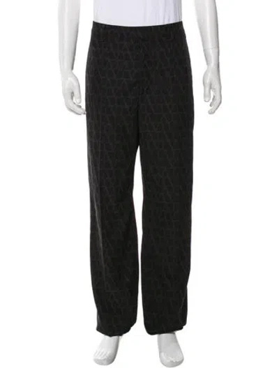 Pre-owned Valentino Printed Pants In Black