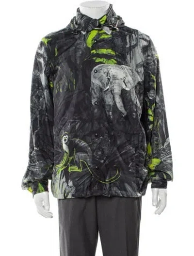 Pre-owned Valentino Printed Parka In Gray