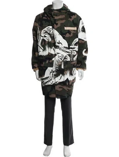 Pre-owned Valentino Printed Parka In Green