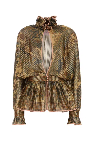 VALENTINO PRINTED PEKIN BLOUSE