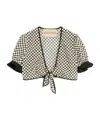 Valentino Cropped Ruffled Polka-dot Cotton-poplin Top