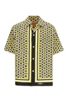 Valentino Bowling Shirt With Bulles Royales Print In Yellow