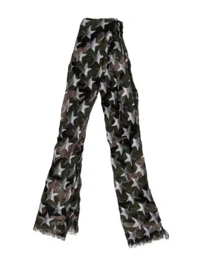 Pre-owned Valentino Printed Scarf W/ Tags In Green