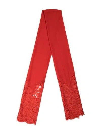 Pre-owned Valentino Printed Scarf W/ Tags In Red