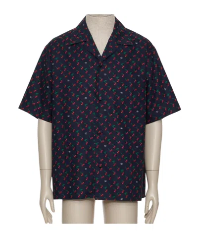 VALENTINO COTTON POPLIN BOWLING SHIRT WITH CHERRYFIC PRINT