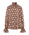 Valentino Ruffled Metallic Silk-blend Jacquard Blouse In Multi-color
