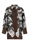 Valentino Short Dress With Street Flowers Daisyland Print In White