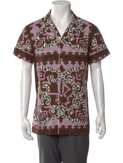 Pre-owned Valentino Printed Short Sleeve Shirt In Multi