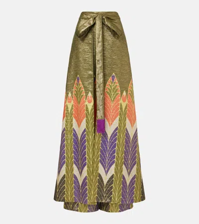 Valentino Printed Silk-blend Wide-leg Pants