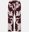 VALENTINO PRINTED SILK CRÊPE DE CHINE WIDE-LEG PANTS