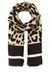 Valentino Animal Print Silk Foulard With Contrast Border