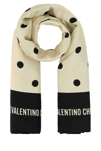 Valentino Garavani Silk Foulard With Polka Dot Pattern In Multicolor