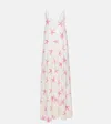 Valentino Starfish Crepe-de-chine Maxi Dress In Weiss